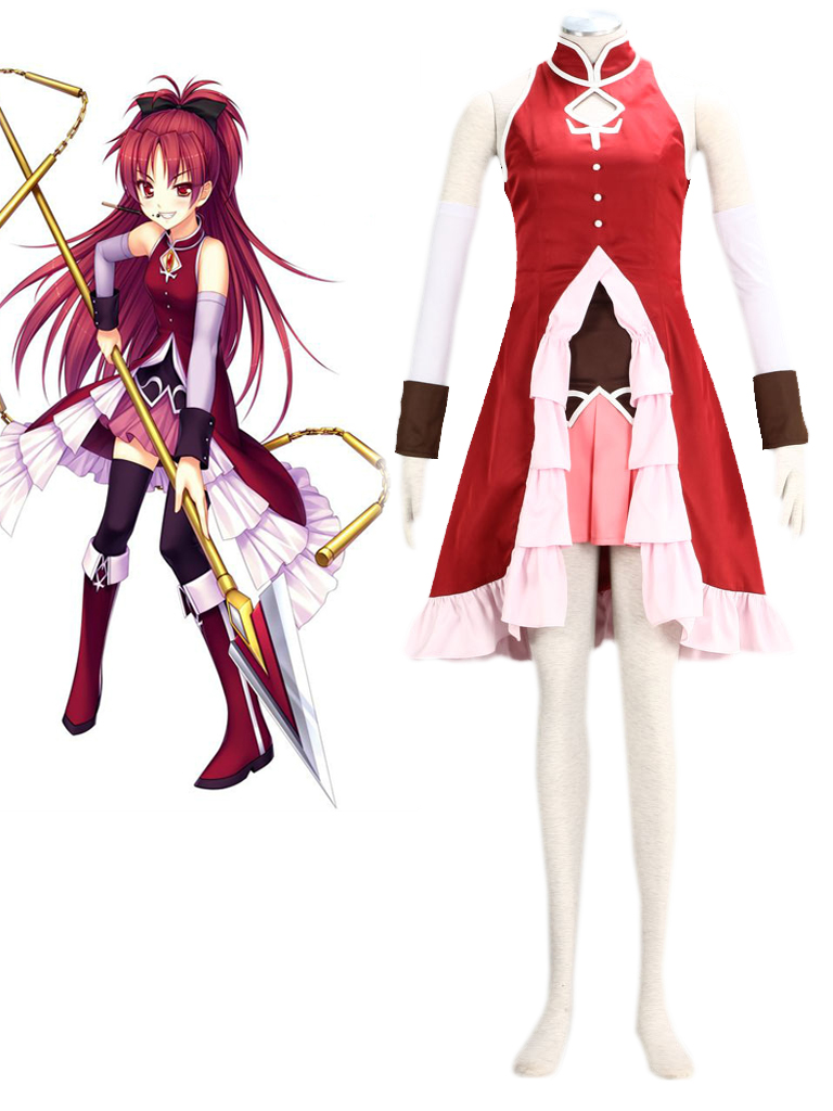 Puella Magi Madoka Magica Sakura Kyoko Cosplay Costume